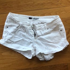 White denim shorts